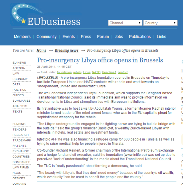 1Pro insurgency Libya office opens in Brussels — EUbusiness