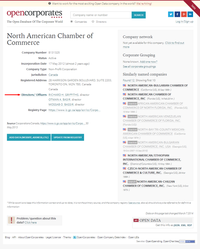 North American Chamber of Commerce    OpenCorporates